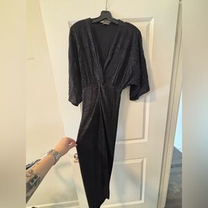 Elegant Black V-Neck Dress